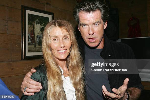 Producer Beau St. Clair and actor Pierce Brosnan arrive at the Matador Premiere Party at Easy Street Brasserie during the 2005 Sundance Film Festival...