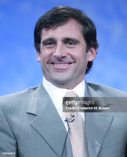 Actor Steve Carell of television show "The Office" speaks during the NBC 2005 Television Critics Winter Press Tour at the Hilton Universal Hotel on...