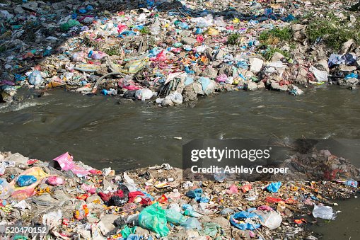 Littered Rivers The Bagmati River Running Through Kathmandu In Nepal The River Is Full ...