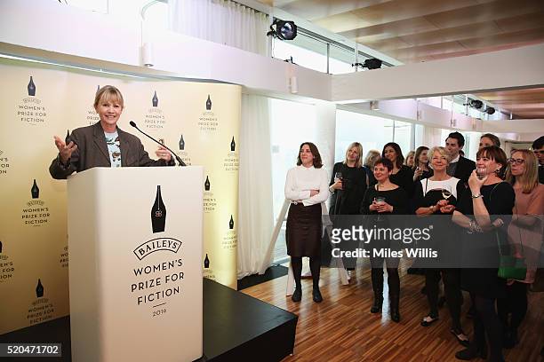 Kate Mosse at the Baileys Women's Prize for Fiction 2016 Shortlist at Royal Festival Hall, Southbank Centre on April 11, 2016 in London, England.