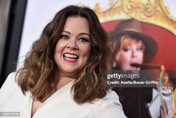 Actress Melissa McCarthy arrives at the premiere of USA Pictures' 'The Boss' at Regency Village Theatre on March 28, 2016 in Westwood, California