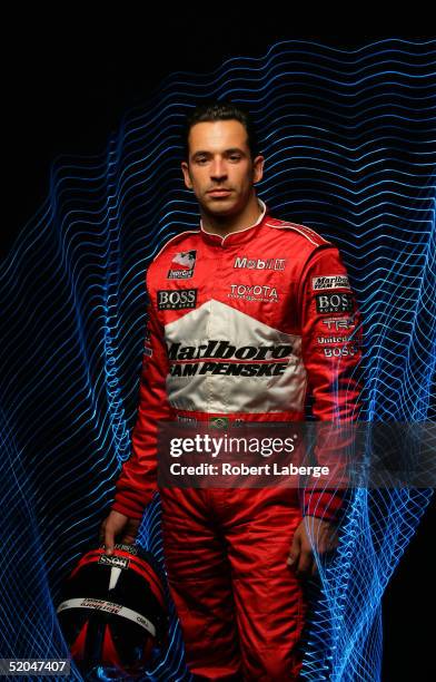 Helio Castroneves of Brazil driver of the Marlboro Team Penske Toyota Dallara in studio during the portrait session of media day of the IRL IndyCar...