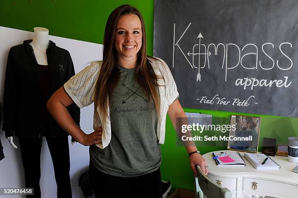 Kynsi Saye poses for a portrait in her home office at Kompass Apparel in Littleton, Colorado on April 6, 2016. Kompass Apparel features unique...