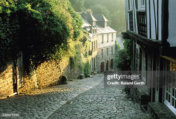 france, bretagne, dinan, street - brittany france stock pictures, royalty-free photos & images