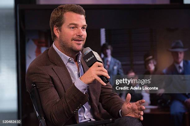 Actor Chris O'Donnell discusses "NCIS: Los Angeles" at AOL Studios In New York on April 11, 2016 in New York City.