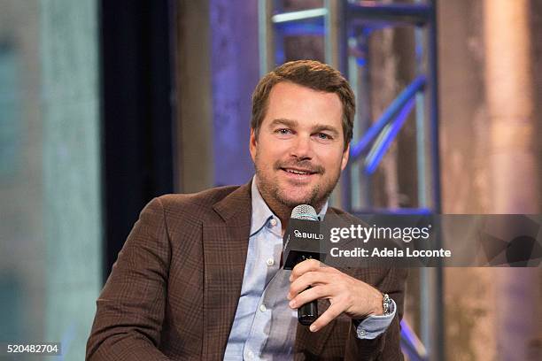 Actor Chris O'Donnell discusses "NCIS: Los Angeles" at AOL Studios In New York on April 11, 2016 in New York City.