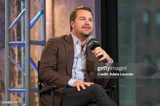 Actor Chris O'Donnell discusses "NCIS: Los Angeles" at AOL Studios In New York on April 11, 2016 in New York City.