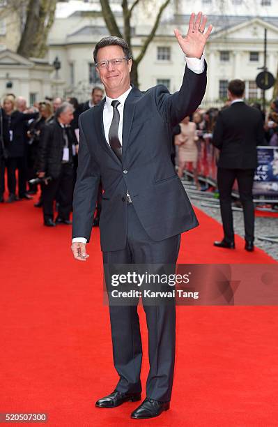 Gavin Hood arrives for the UK premiere of "Eye In The Sky" at Curzon Mayfair on April 11, 2016 in London, United Kingdom.