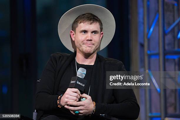 Winner Of The Final Season Of "American Idol" Trent Harmon discusses at AOL Studios In New York on April 11, 2016 in New York City.