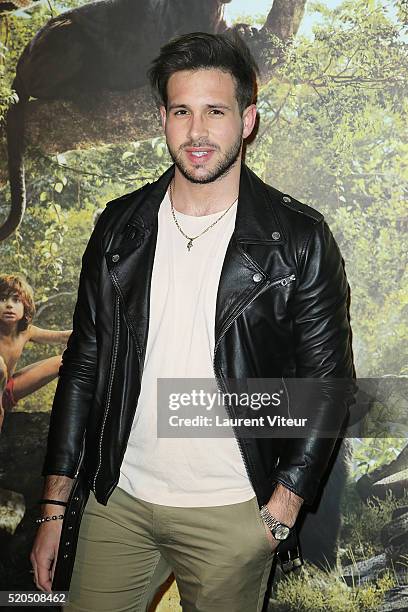 Singer Damien Lauretta attends Le Livre De La Jungle Paris Premiere at Cinema Pathe Beaugrenelle on April 11, 2016 in Paris, France.