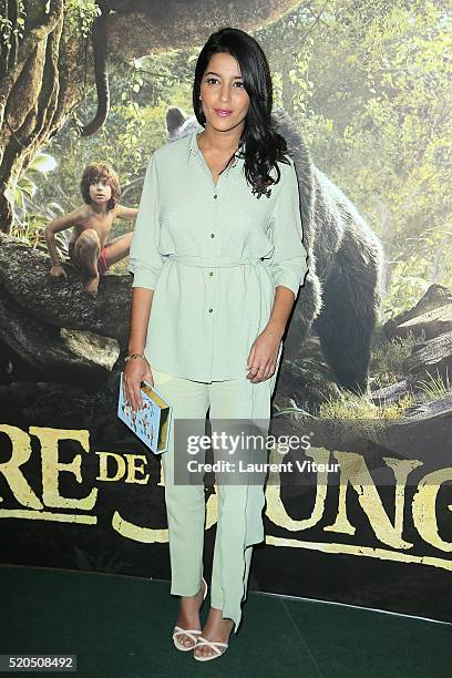 Actress Leila Bekhti attends Le Livre De La Jungle Paris Premiere at Cinema Pathe Beaugrenelle on April 11, 2016 in Paris, France.