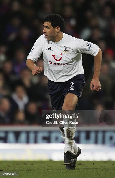 Noureddine Naybet of Tottenham in action during the Barclays Premiership match between Crystal Palace and Tottenham Hotspur at Selhurst Park on...