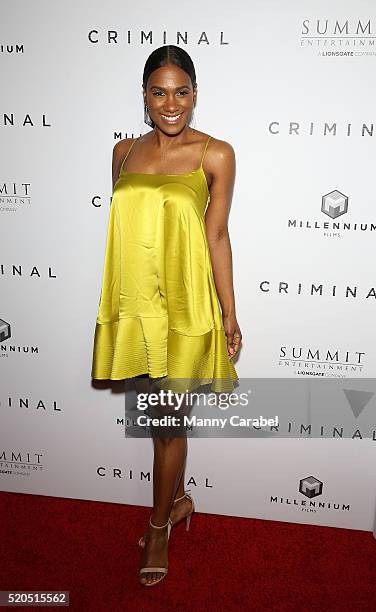 Vicky Jeudy attends the New York Premiere of 'CRIMINAL' at AMC Loews Lincoln Square 13 theater on April 11, 2016 in New York City.