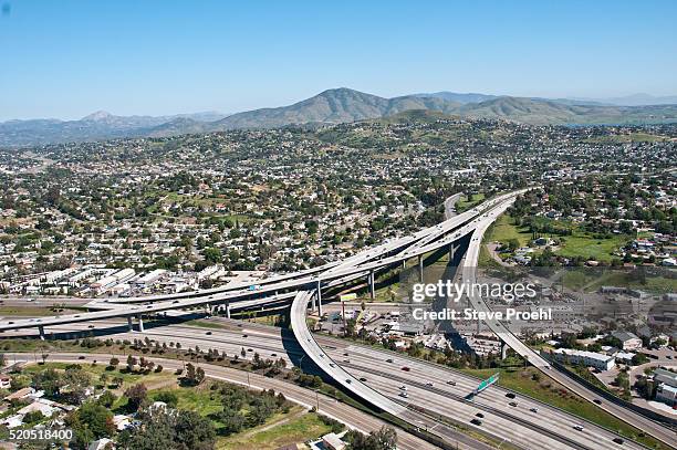 highway interchange - san diego aerial stock pictures, royalty-free photos & images