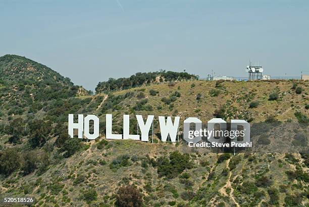 hollywood sign - hollywood hills los angeles stock-fotos und bilder