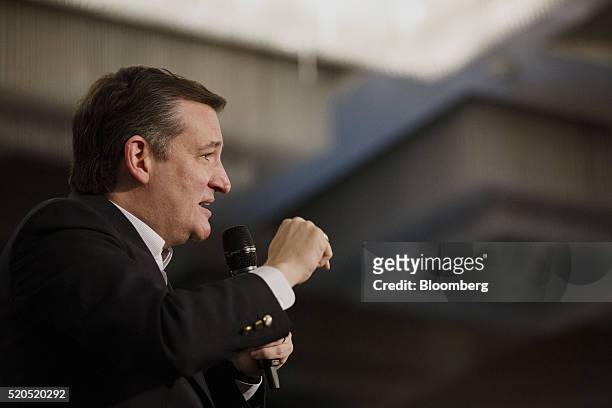 Senator Ted Cruz, a Republican from Texas and 2016 presidential candidate, speaks during a campaign event in Irvine, California, U.S., on Monday,...