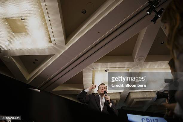 Senator Ted Cruz, a Republican from Texas and 2016 presidential candidate, speaks during a campaign event in Irvine, California, U.S., on Monday,...
