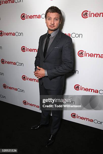 Actor Jeremy Renner attends the CinemaCon 2016 Gala Opening Night Event: Paramount Pictures Highlights its 2016 Summer and Beyond Films at The...