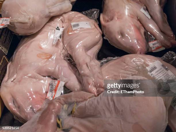 welded piglet in supermarket refrigerator - keutje stockfoto's en -beelden