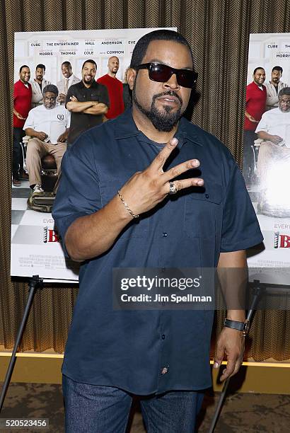 Actor/rapper/producer Ice Cube attends the "Barbershop: The Next Cut" New York screening at HBO Screening Room on April 11, 2016 in New York City.