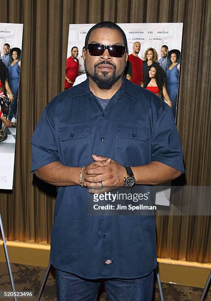 Actor/rapper/producer Ice Cube attends the "Barbershop: The Next Cut" New York screening at HBO Screening Room on April 11, 2016 in New York City.