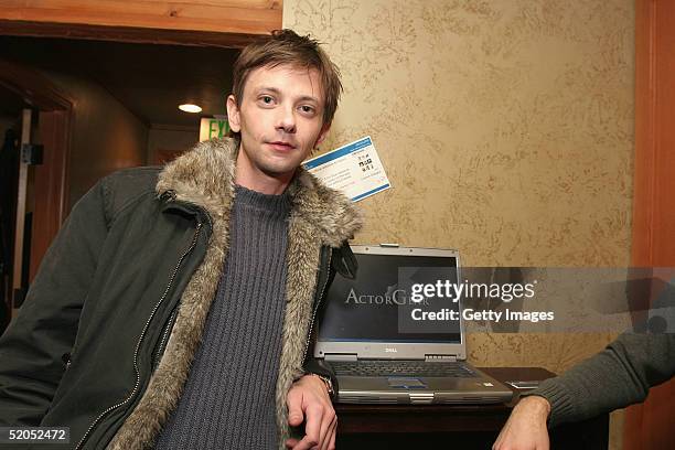 Actor DJ Qualls visits the ActorGear.com display at the Gibson Gift Lounge during the 2005 Sundance Film Festival on January 22, 2005 in Park City,...