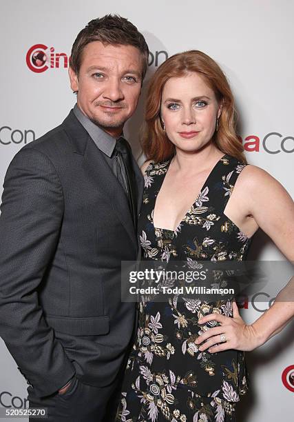 Actors Jeremy Renner and Amy Adams attend the CinemaCon 2016 Gala Opening Night Event: Paramount Pictures Highlights its 2016 Summer and Beyond Films...