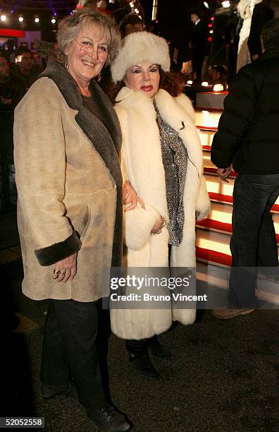 Celebrity Big Brother III housemate Jermaine Greer and Jackie Stallone for photographs outside the Big Brother house, at Elstree Studios on January...