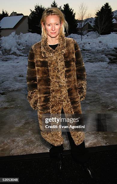 Actress Tilda Swinton attends the premiere of "Thumbsucker" at the Racquet Club during the 2005 Sundance Film Festival on January 22, 2005 in Park...