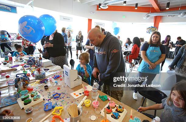 Chef Duff Goldman and guests help Skylanders celebrate the fifth year of the wildly popular videogame franchise at Duff's Cakemix on April 11, 2016...