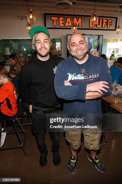 Chef Duff Goldman and Pete Wentz help Skylanders celebrate the fifth year of the wildly popular videogame franchise at Duff's Cakemix on April 11,...