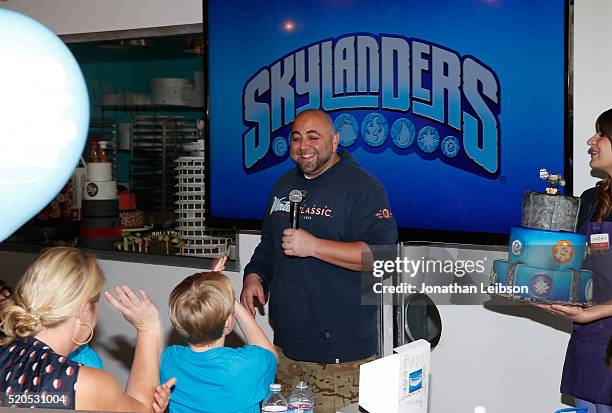 Chef Duff Goldman and guests help Skylanders celebrate the fifth year of the wildly popular videogame franchise at Duff's Cakemix on April 11, 2016...