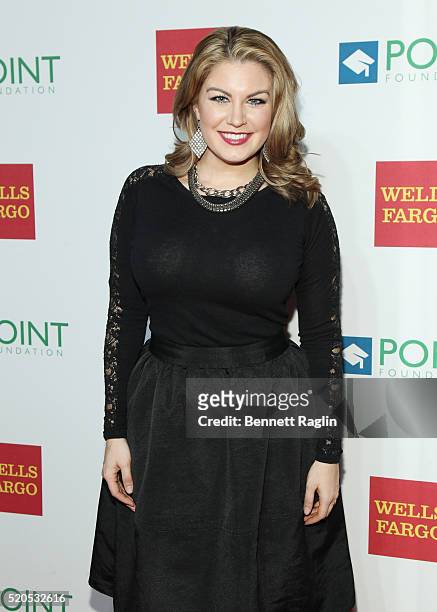 Former Miss Universe Mallory Hagan attends the 2016 Point Honors Gala at New York Public Library on April 11, 2016 in New York City.
