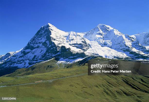 eiger and moench in the bernese oberland, switzerland - eiger stock pictures, royalty-free photos & images