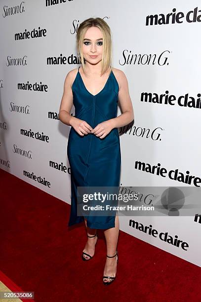 Actress Sabrina Carpenter attends the "Fresh Faces" party, hosted by Marie Claire, celebrating the May issue cover stars on April 11, 2016 in Los...