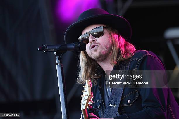 Michael Hobby of A Thousand Horses performs at County Thunder Music Festivals Arizona - Day 4 on April 10, 2016 in Florence, Arizona.