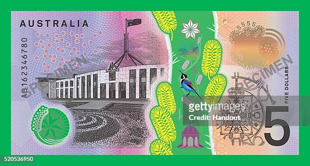 In the handout image provided by the Reserve Bank of Australia, the Parliament side of the new $5 banknote is on display. The Reserve Bank of...
