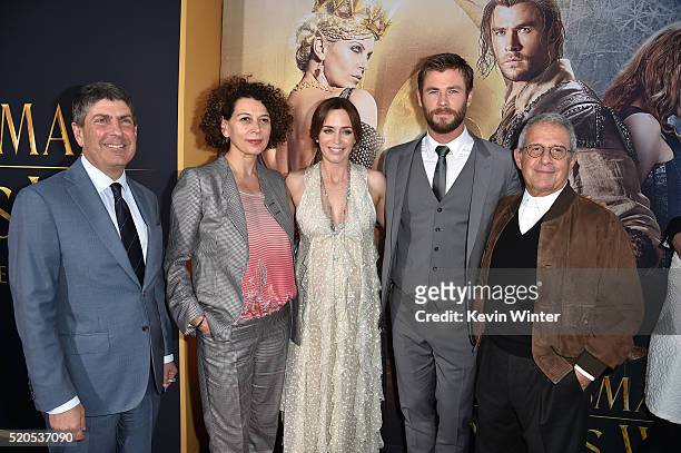 Chairman of Universal Filmed Entertainment Jeff Shell, Chairman of Universal Pictures Donna Langley, actress Emily Blunt, actor Chris Hemsworth and...