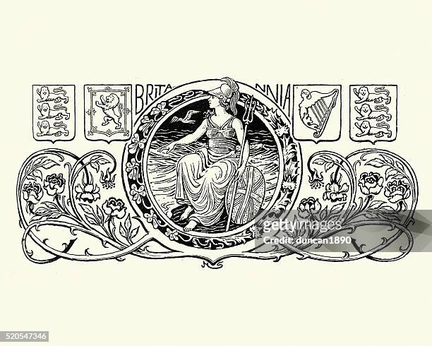 britannia - british empire stock illustrations