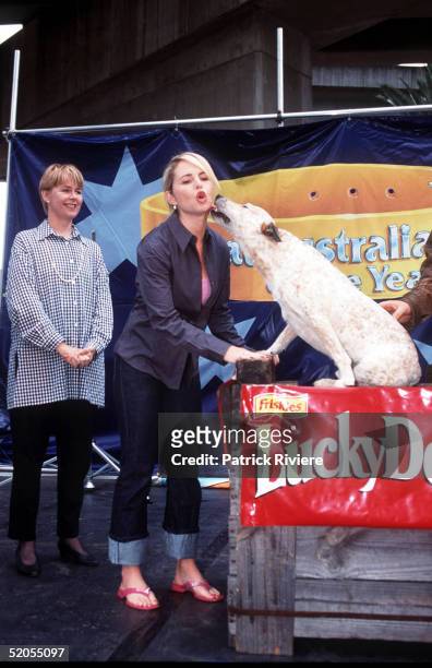 Penny Cook and Alyssa Jane Cook pictured at the Australian Dog of the Year Show at Palm Grove in January 2000, in Darling Harbour, Sydney, Australia.