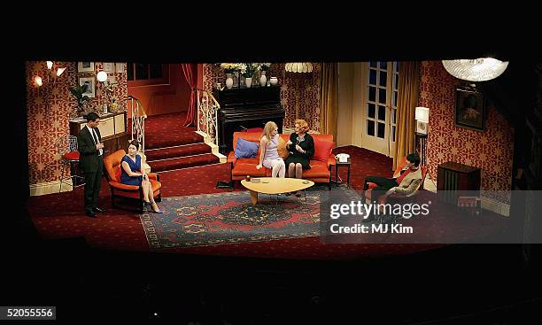 Actress Sheila Hancock poses with castmembers John Maquez, Rosie Cavaliero, Madeleine Worrall, Sheila and Liam Garrigan at a photocall to launch the...