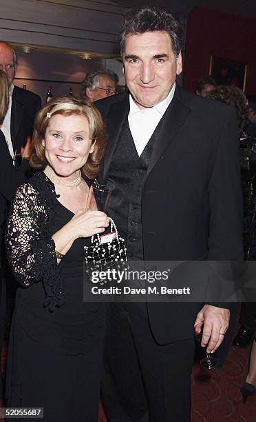 Actress Imelda Staunton and husband actor Jim Carter attend the BAFTA Tribute To Victoria Wood at the Prince of Wales theatre on January 23, 2005 in...