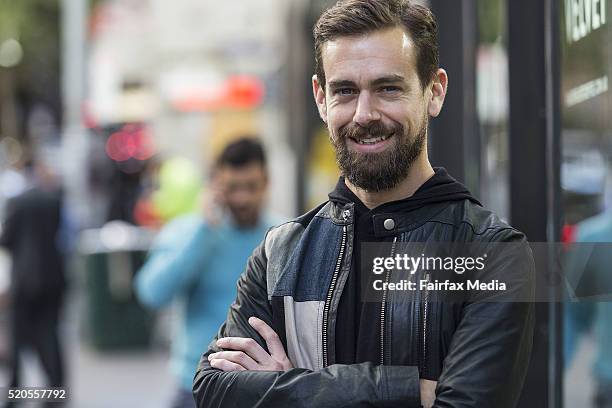 Jack Dorsey, co-founder and CEO of Square and Twitter, poses for a portrait at Black Velvet Espresso on April 11, 2016 in Melbourne, Australia.