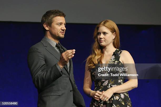 Actors Jeremy Renner and Amy Adams attend the CinemaCon 2016 Gala Opening Night Event: Paramount Pictures Highlights its 2016 Summer and Beyond Films...