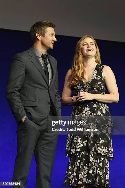 Actors Jeremy Renner and Amy Adams attend the CinemaCon 2016 Gala Opening Night Event: Paramount Pictures Highlights its 2016 Summer and Beyond Films...