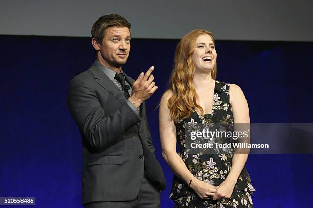 Actors Jeremy Renner and Amy Adams attend the CinemaCon 2016 Gala Opening Night Event: Paramount Pictures Highlights its 2016 Summer and Beyond Films...