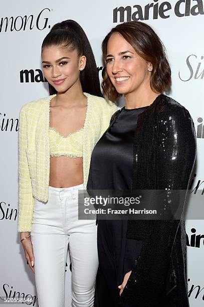 Actress Zendaya and editor-in-chief, Marie Claire Anne Fulenwider attend the "Fresh Faces" party, hosted by Marie Claire, celebrating the May issue...