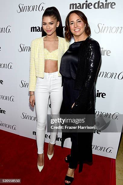 Actress Zendaya and editor-in-chief, Marie Claire Anne Fulenwider attend the "Fresh Faces" party, hosted by Marie Claire, celebrating the May issue...