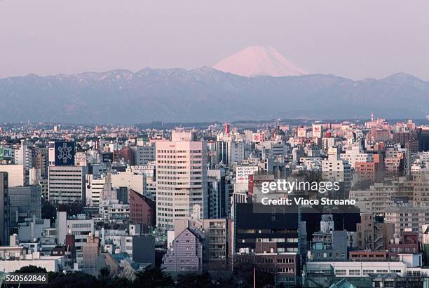 mount fuji - showa period stockfoto's en -beelden