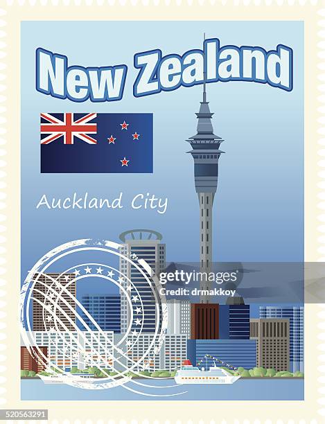 new zealand briefmarken - auckland stock-grafiken, -clipart, -cartoons und -symbole